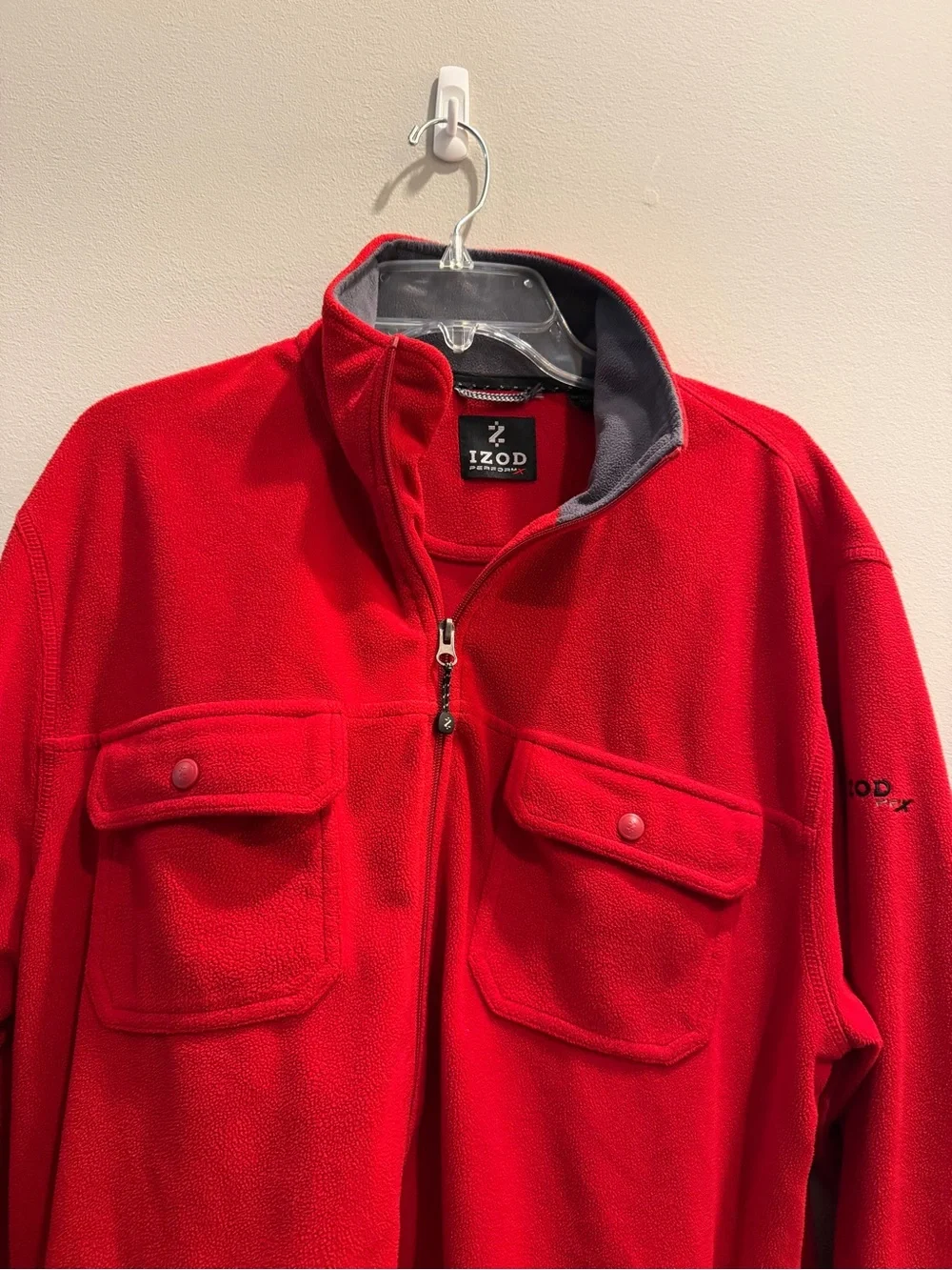 Izod Red Men's Lightweight Quarter-Zip Shirt Jacket
